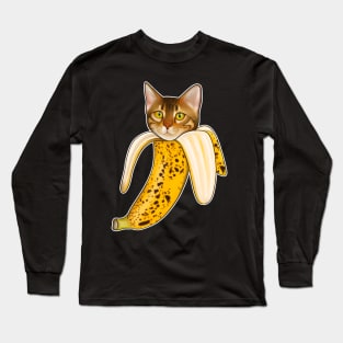 Bengal cat banana Long Sleeve T-Shirt